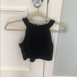 Bebe Black Cropped Tank (XS)